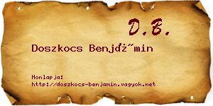 Doszkocs Benjámin névjegykártya