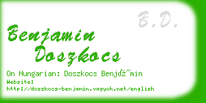 benjamin doszkocs business card